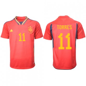 Spanien Ferran Torres #11 Hemmatröja VM 2022 Korta ärmar